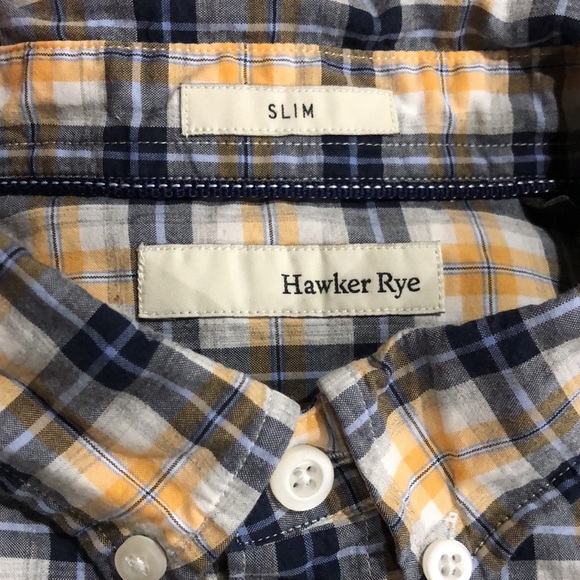 HAWKER RYE 100% Cotton Slim-Fit Plaid Button Down Shirt - Picture 2 of 7